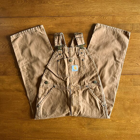 Carhartt tan canvas overalls 6 - Picture 1 of 8